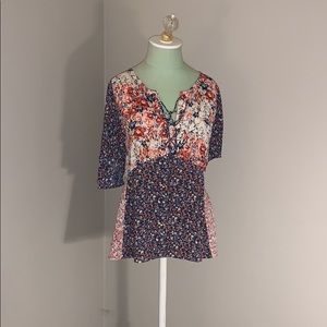 anthropologie floral blouse
